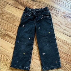 Embroidered Black Kids Jeans 4T